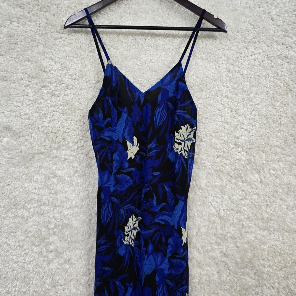 Tulips Womens Floral Slip Dress Blue Black Size Medium Y2K Romantic Fairycore - Picture 3 of 13